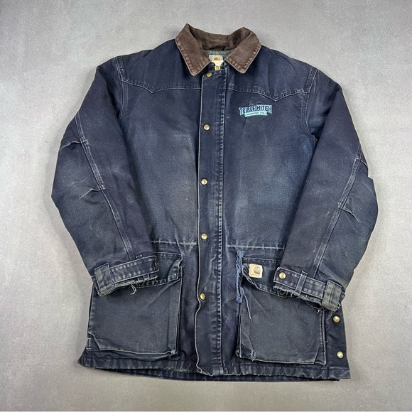 Carhartt Other - Carhartt Navy Field Jacket with Brown Collar